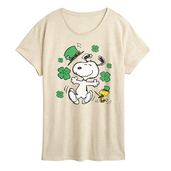 Peanuts - Snoopy & Woodstock St. Patty's Dance - Women's Short Sleeve Graphic T-Shirt