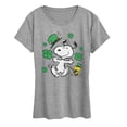 thumbnail image 1 of Peanuts - Snoopy & Woodstock St. Patty's Dance - Women's Short Sleeve Graphic T-Shirt, 1 of 5