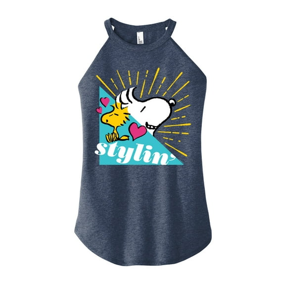 Peanuts - Snoopy Woodstock Stylin - Juniors High Neck Tank Top