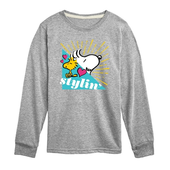 Peanuts - Snoopy Woodstock Stylin - Toddler And Youth Long Sleeve Graphic T-Shirt