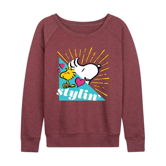Peanuts - Snoopy Woodstock Stylin - Women's Lightweight French Terry Long Sleeve Shirt
