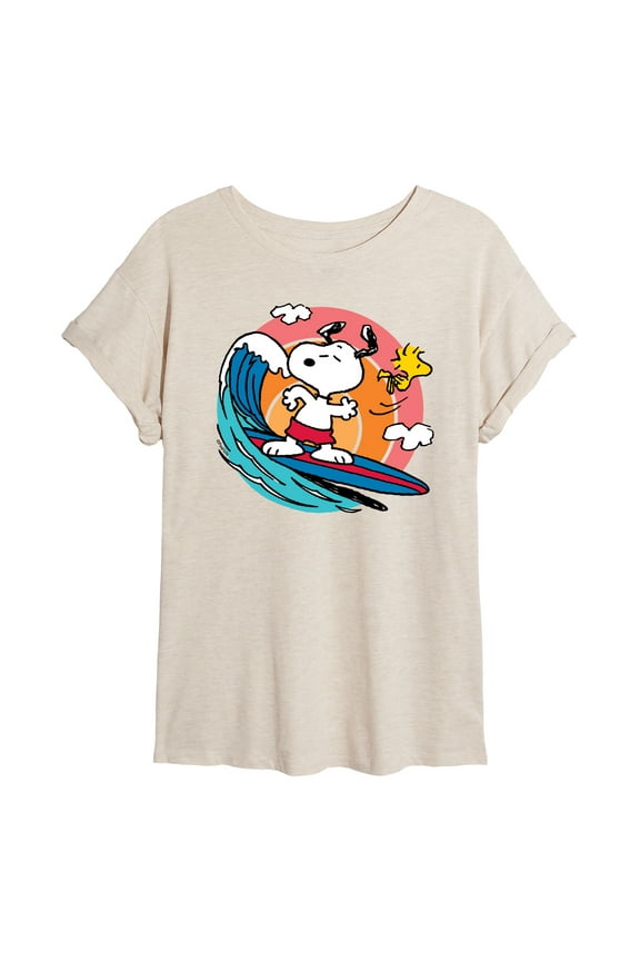 - Snoopy Woodstock Surf - Women's Oversized T-Shirt