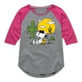 thumbnail image 1 of Peanuts - Snoopy & Woodstock - Toddler And Youth Girls Raglan Graphic T-Shirt, 1 of 6