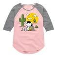 thumbnail image 1 of Peanuts - Snoopy & Woodstock - Toddler And Youth Girls Raglan Graphic T-Shirt, 1 of 6