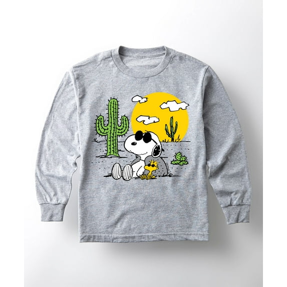 Peanuts - Snoopy & Woodstock - Toddler And Youth Long Sleeve Graphic T-Shirt