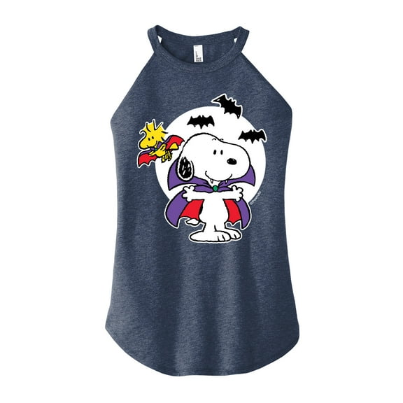 Peanuts - Snoopy Woodstock Vampire - Juniors High Neck Tank Top