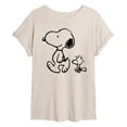 thumbnail image 1 of Peanuts - Snoopy Woodstock Walk - Juniors Oversized Graphic T-Shirt, 1 of 5