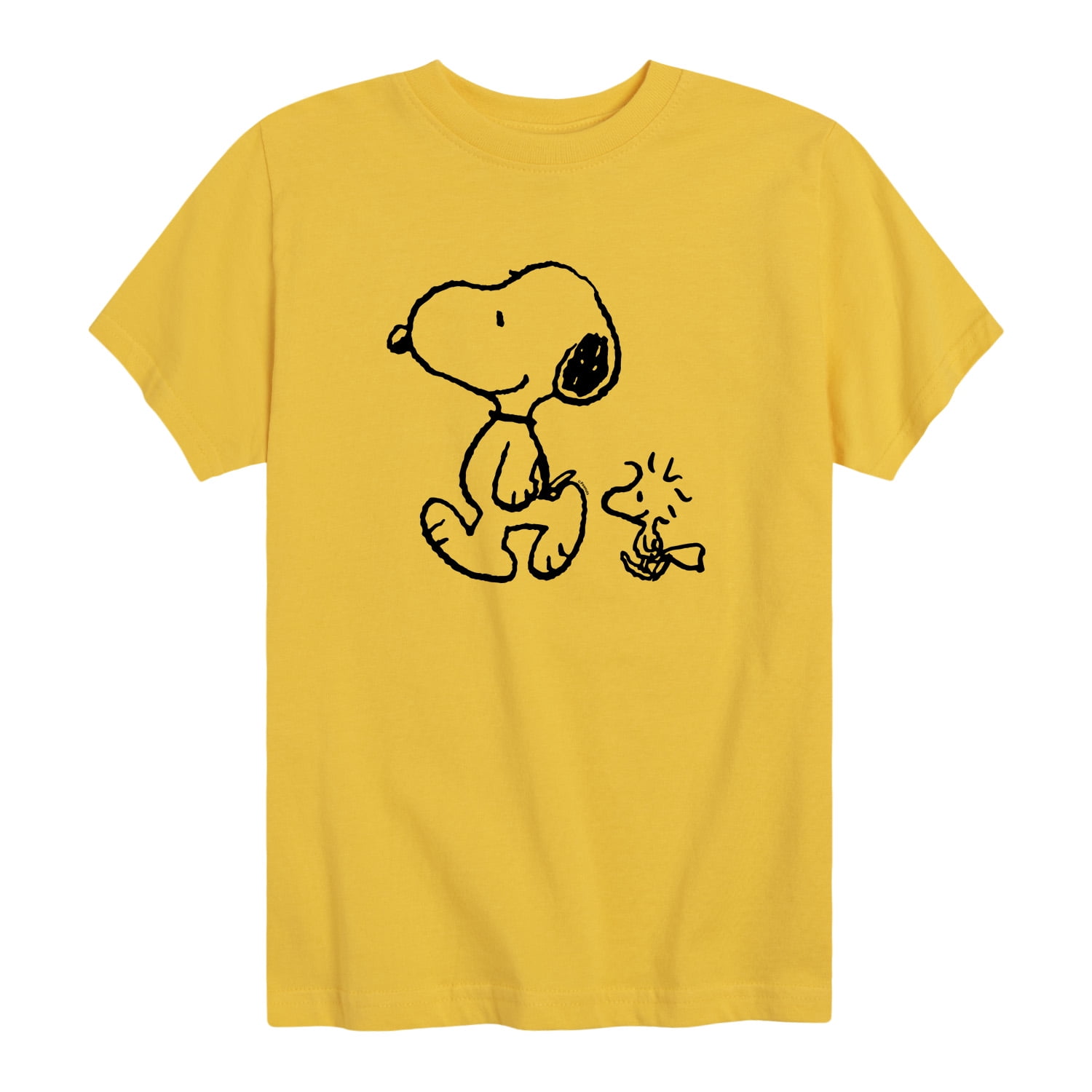 Large Yellow Cotton Kids' Graphic Pullover T-Shirt
