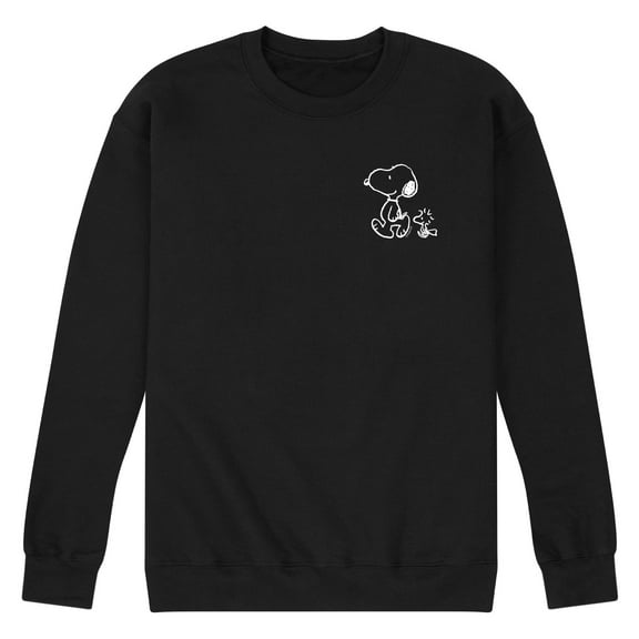 Peanuts - Snoopy Woodstock Walk White Ink - Men's Long Sleeve Crew Fleece Sweatshirt