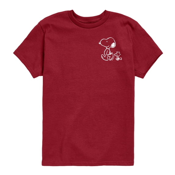 Peanuts - Snoopy Woodstock Walk White Ink - Youth Short Sleeve Graphic T-Shirt