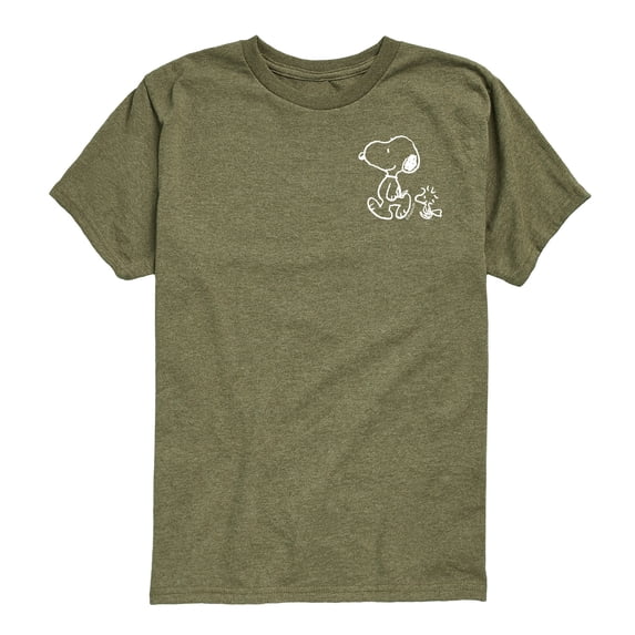 Peanuts - Snoopy Woodstock Walk White Ink - Youth Short Sleeve Graphic T-Shirt