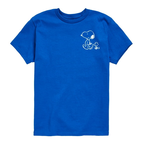 Peanuts - Snoopy Woodstock Walk White Ink - Youth Short Sleeve Graphic T-Shirt