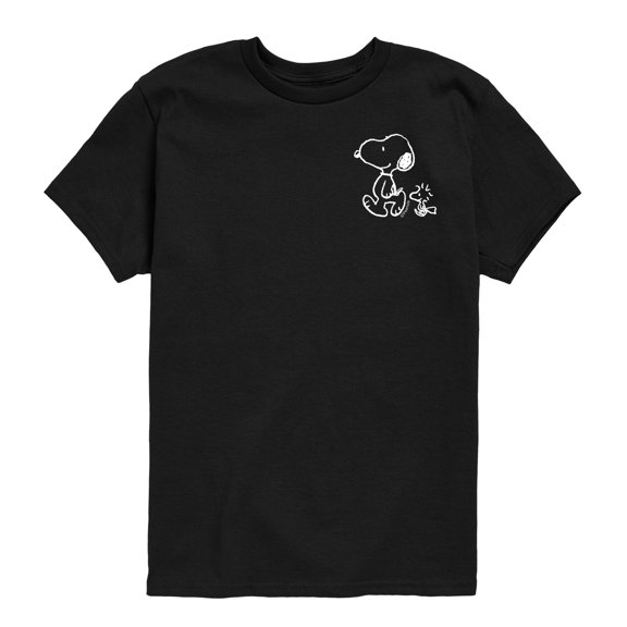 Peanuts - Snoopy Woodstock Walk White Ink Short Sleeve Graphic T-Shirt