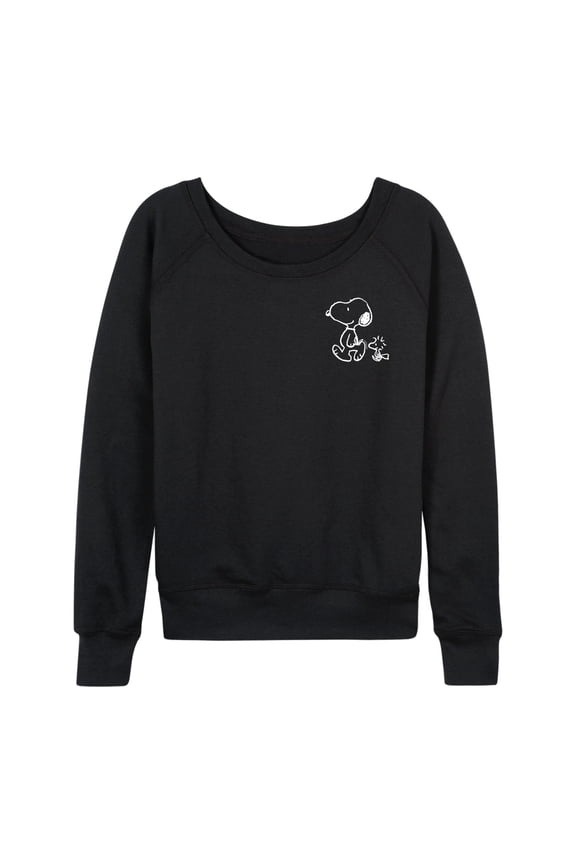 - Snoopy Woodstock Walk - Women's French Terry Long Sleeve Pullover