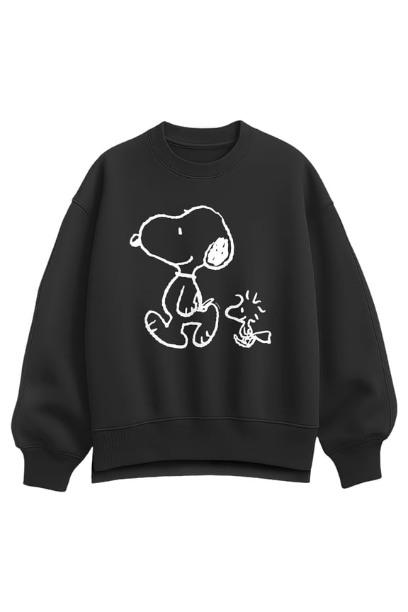 - Snoopy Woodstock Walk - Women's Oversized Fleece Crew Sweatshirt