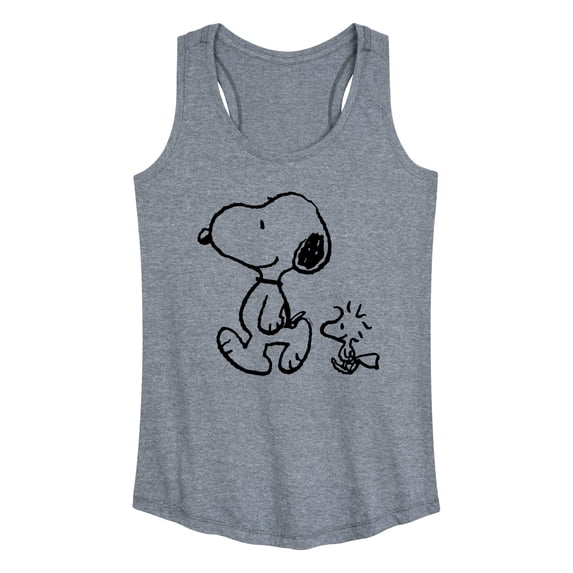 Peanuts - Snoopy Woodstock Walk - Women's Racerback Graphic Tank