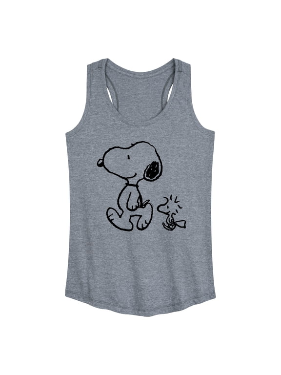 - Snoopy Woodstock Walk Women's Graphic Racerback Tank