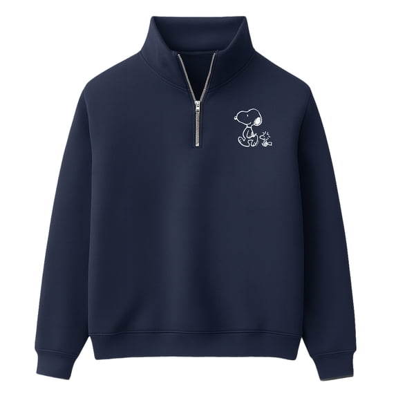 Peanuts - Snoopy Woodstock Walking Men's Quarter Zip Sweatshirt