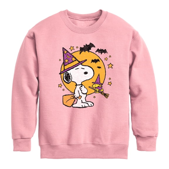Peanuts - Snoopy Woodstock Witchcraft - Toddler & Youth Crewneck Fleece Sweatshirt