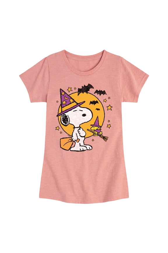 - Snoopy Woodstock Witchcraft - Toddler & Youth Girls Short Sleeve Graphic T-Shirt
