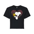 thumbnail image 1 of Peanuts - Snoopy Woodstock Xo Heart - Juniors Cropped Cotton Blend T - Shirt, 1 of 6
