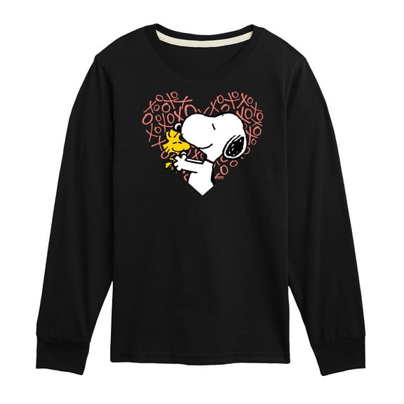 Peanuts - Snoopy Woodstock Xo Heart  - Toddler And Youth Long Sleeve Graphic T-Shirt