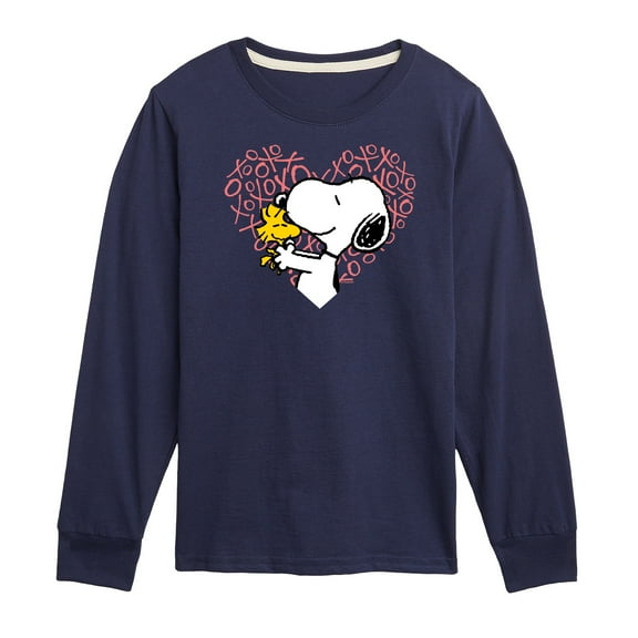 Peanuts - Snoopy Woodstock Xo Heart  - Toddler And Youth Long Sleeve Graphic T-Shirt