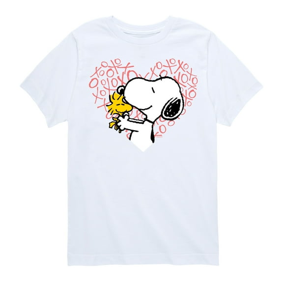 Peanuts - Snoopy Woodstock Xo Heart  - Toddler And Youth Short Sleeve Graphic T-Shirt