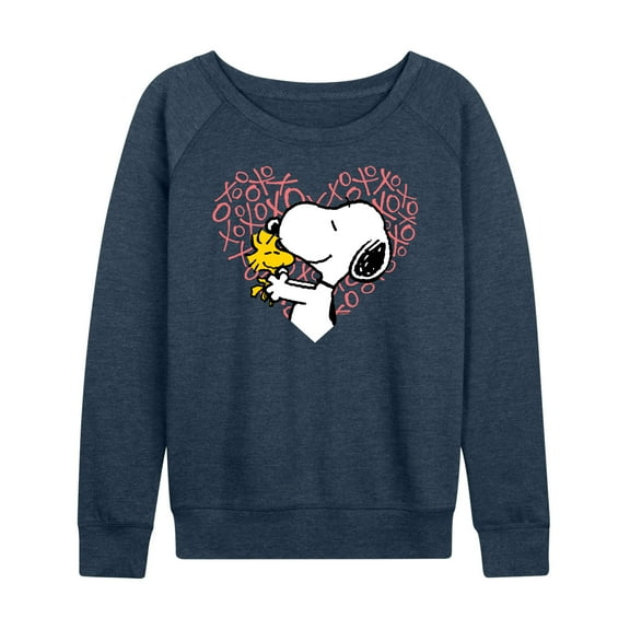 Peanuts - Snoopy Woodstock Xo Heart - Women's Lightweight French Terry Long Sleeve Shirt