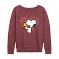 thumbnail image 1 of Peanuts - Snoopy Woodstock Xo Heart - Women's Lightweight French Terry Long Sleeve Shirt, 1 of 6