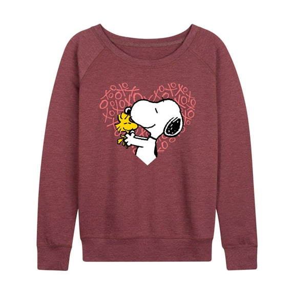 Peanuts - Snoopy Woodstock Xo Heart - Women's Lightweight French Terry Long Sleeve Shirt