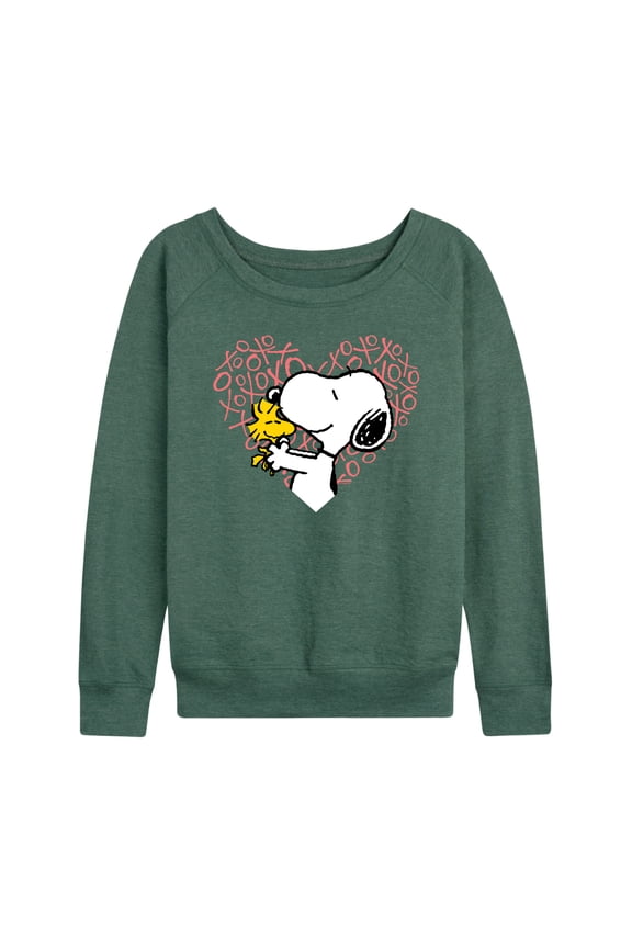- Snoopy Woodstock Xo Heart - Women's Lightweight French Terry Long Sleeve Shirt