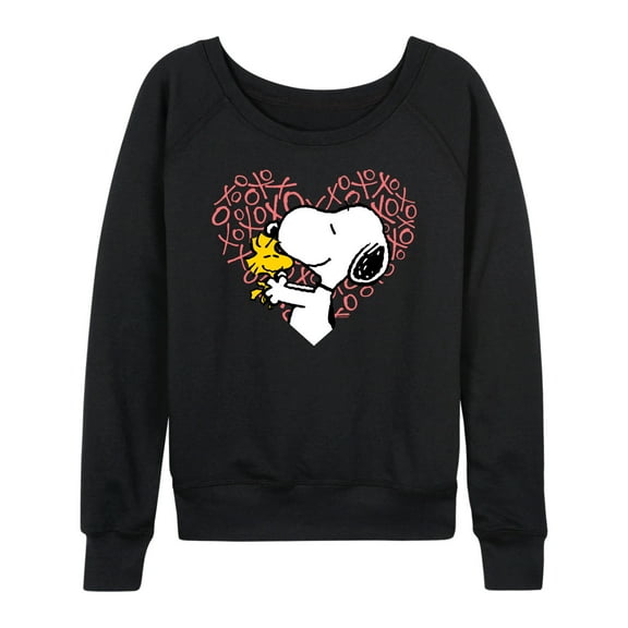 Peanuts - Snoopy Woodstock Xo Heart - Women's Lightweight French Terry Long Sleeve Shirt