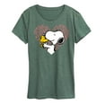 thumbnail image 1 of Peanuts - Snoopy Woodstock Xo Heart - Women's Short Sleeve Graphic T-Shirt, 1 of 6