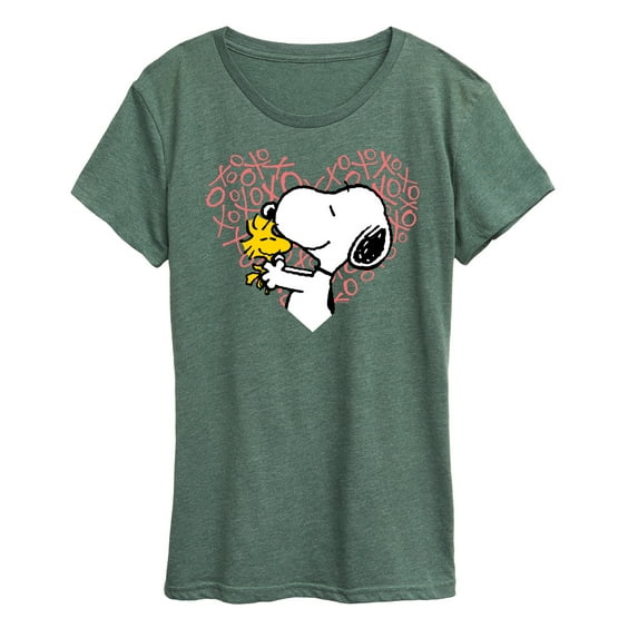 Peanuts - Snoopy Woodstock Xo Heart - Women's Short Sleeve Graphic T-Shirt