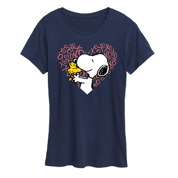 Peanuts - Snoopy Woodstock Xo Heart - Women's Short Sleeve Graphic T-Shirt