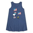 thumbnail image 1 of Peanuts - Snoopy Woodstock with Flag - Americana - Patriotic - Girls Aline Dress, 1 of 6