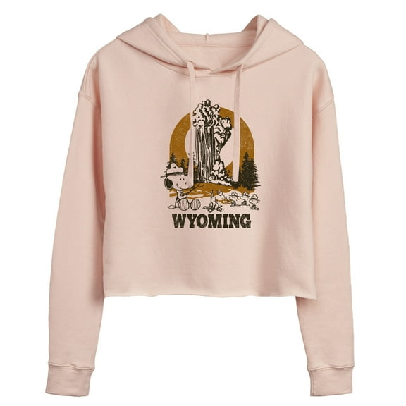 Peanuts - Snoopy Wyoming - Juniors Cropped Pullover Hoodie
