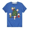thumbnail image 1 of Peanuts - Snoopy and Friends Christmas Tree - Toddler And Youth Short Sleeve Graphic T-Shirts, 1 of 6