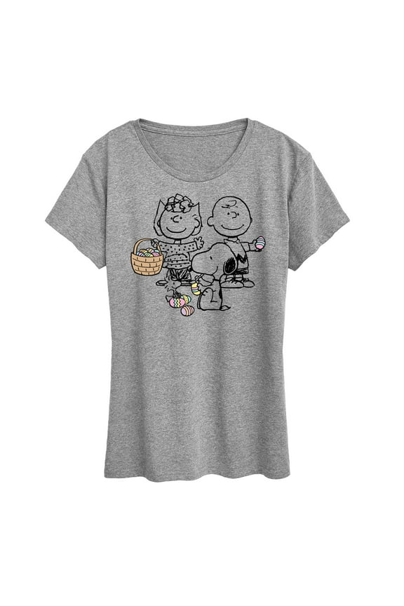 - Snoopy and Friends Group Easter - Women's Short Sleeve Graphic T-Shirt