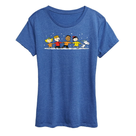 Peanuts - Snoopy and Friends Ice Skating - Women's Short Sleeve Graphic T-Shirt