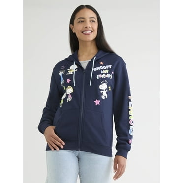 Peanuts Snoopy and Friends Women's Fleece Zip Hoodie, Sizes XXS-XXL