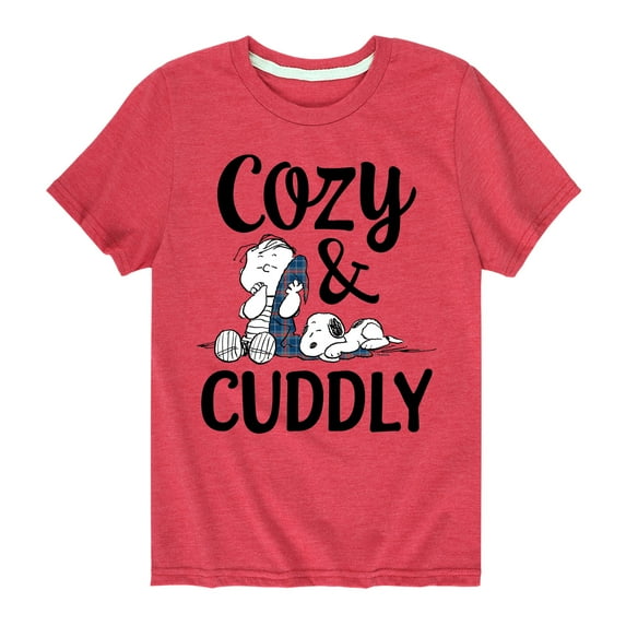 Peanuts - Snoopy and Linus Cozy And Cuddly - Toddler And Youth Short Sleeve Graphic T-Shirt
