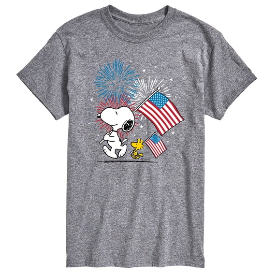 Peanuts - Snoopy and Woodstock Americana - Men's Short Sleeve Graphic T-Shirt