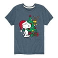 thumbnail image 1 of Peanuts - Snoopy and Woodstock Christmas Tree - Toddler And Youth Short Sleeve Graphic T-Shirts, 1 of 6