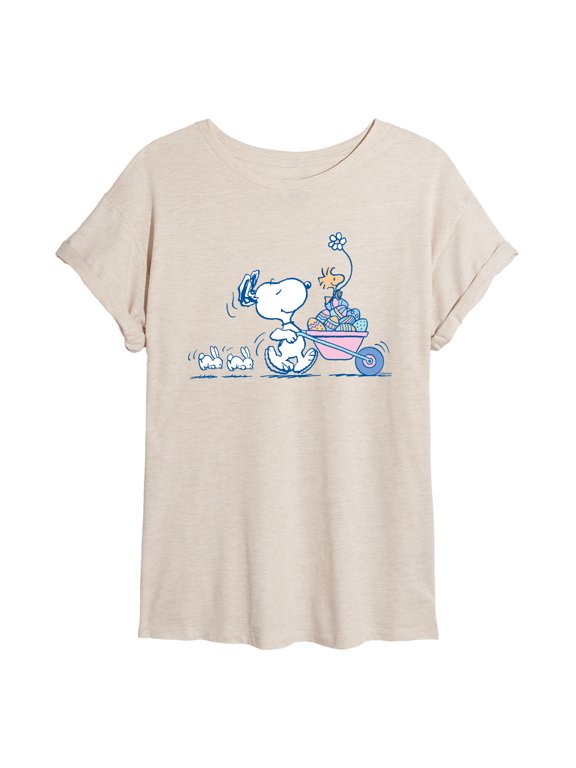 - Snoopy and Woodstock Easter Eggs Women's Relaxed Fit T-Shirt