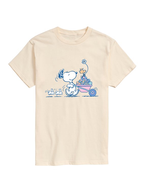 - Snoopy and Woodstock Easter Eggs Men's Short Sleeve Graphic T-Shirt