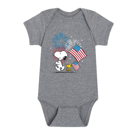 Peanuts - Snoopy and Woodstock Flag - Infant One Piece