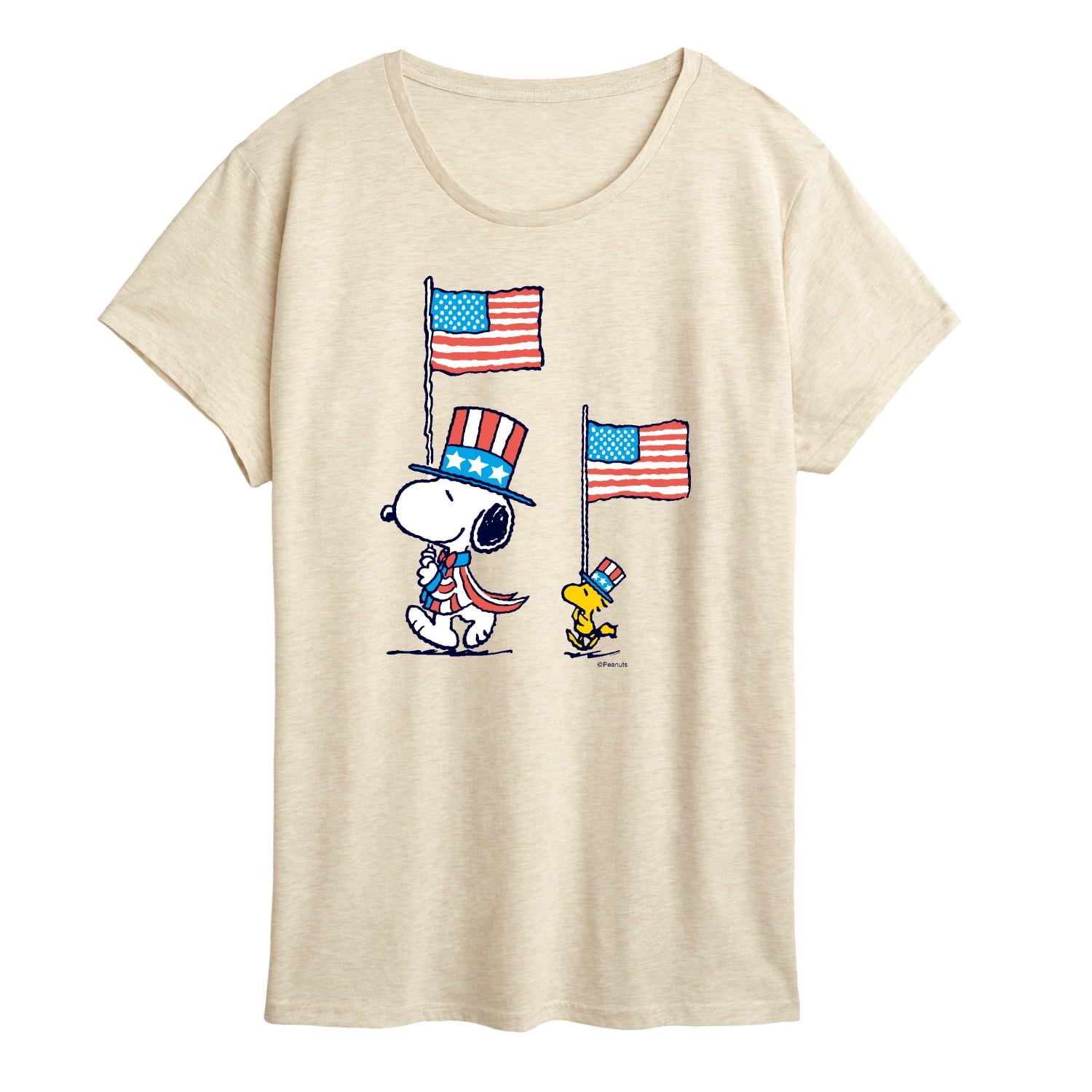Peanuts - Snoopy and Woodstock Flags - Women's Short Sleeve