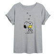 thumbnail image 1 of Peanuts - Snoopy and Woodstock Hearts - Juniors Oversized Graphic T-Shirt, 1 of 6
